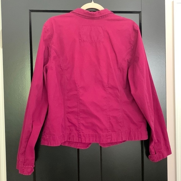 Eddie Bauer Women’s Long Sleeve Pink/Red Short Jacket w/pockets. Size L - Picture 2 of 13